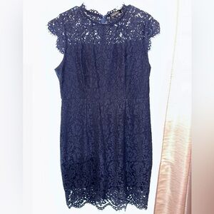 Elegant Navy Lace Dress